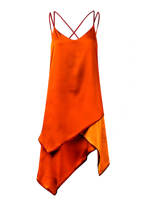 Vestido naranja con tiras