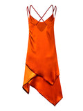Vestido naranja descotado con tiras
