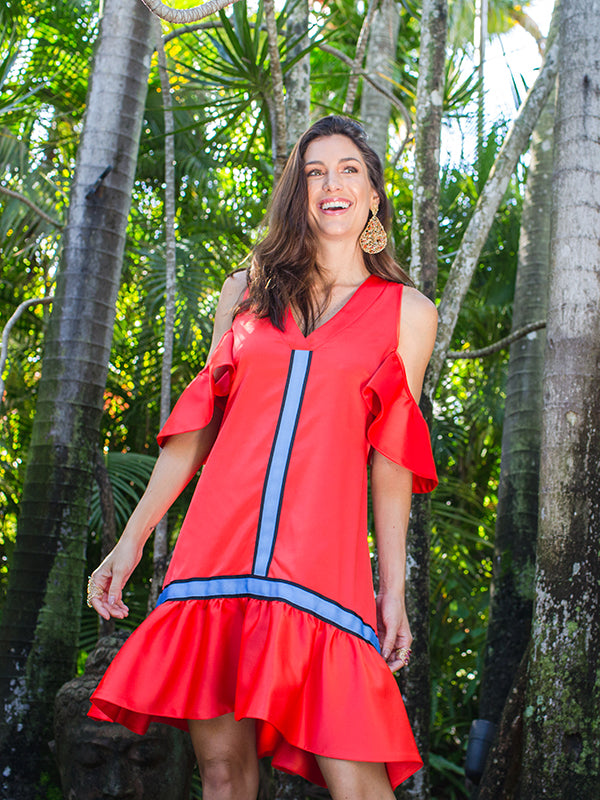 Red dresses with elegant boleros