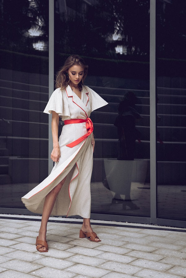 Long dresses with short sleeves