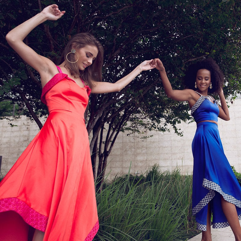 long skirts with crop top