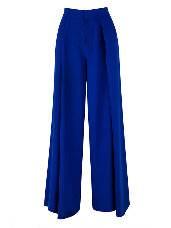 blue wide boot pants