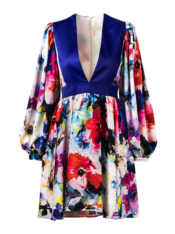 Gardenia dress - Long Sleeves dress - bold V-neckline